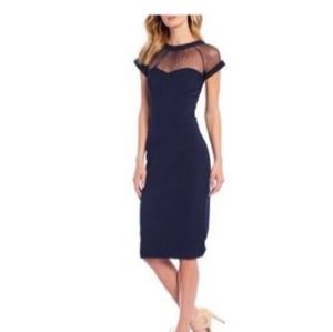 Maggie London sheer illusion neckline